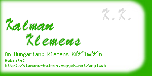 kalman klemens business card
